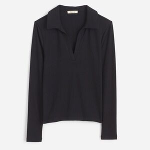 Madewell Black Polo Top (NWT)